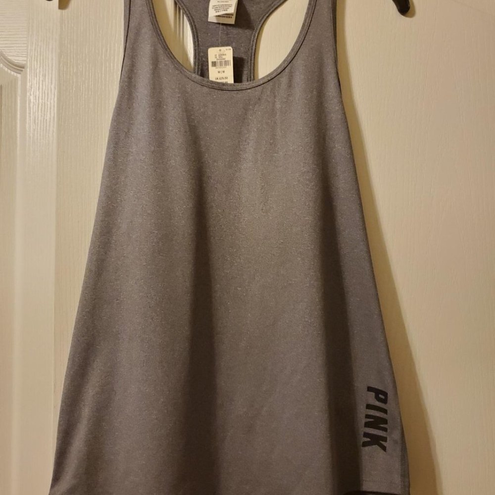 #407 NWT Victoria Secret Pink Gray Tank Size M